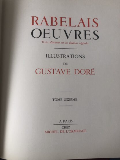 Œuvres de Rabelais – Illustrations de Gustave Doré – 6 Volumes – Michel de L'Ormeraie – Image 5