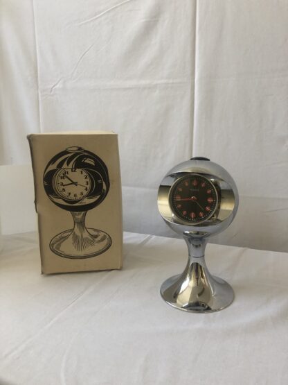 Horloge Vintage Space Age Chrome – Design Rétro Futuriste Années 70 avec Boîte