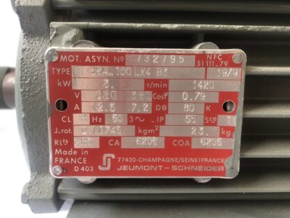 Moteur asynchrone triphasé JSAL 100 LX4 B3 – Jeumont-Schneider – Image 4